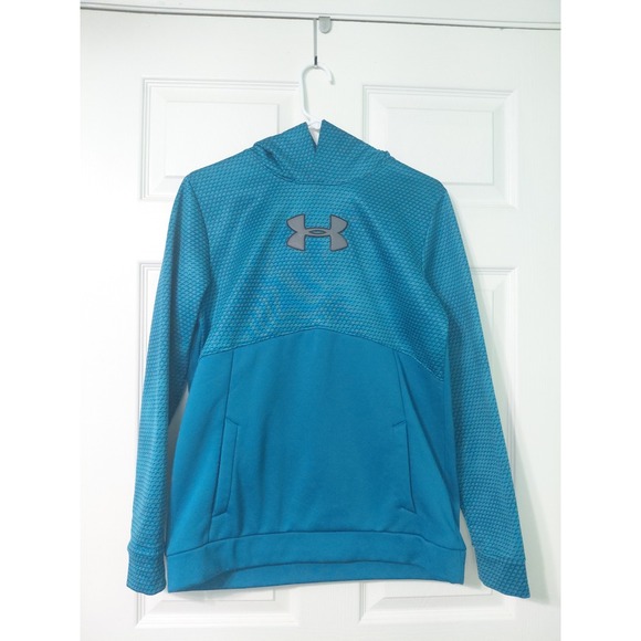 Under Armour Other - Under Armour Hoddie Mens Blue ColdGear Storm Pullover Sweatshirt YXL Boys